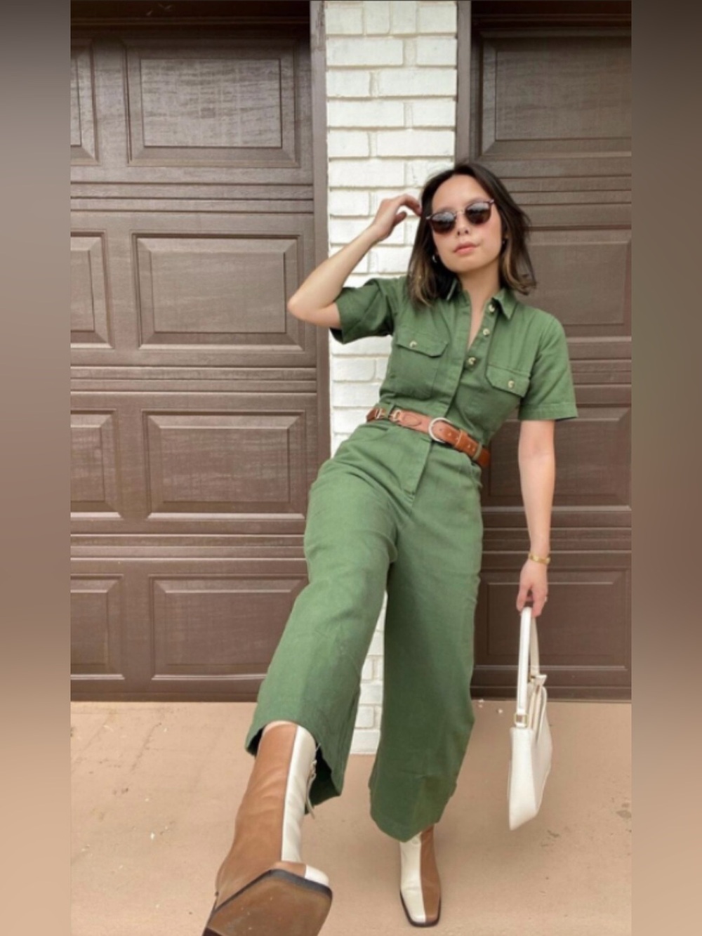 Harpersage Olive Green Jumpsuit Sz L